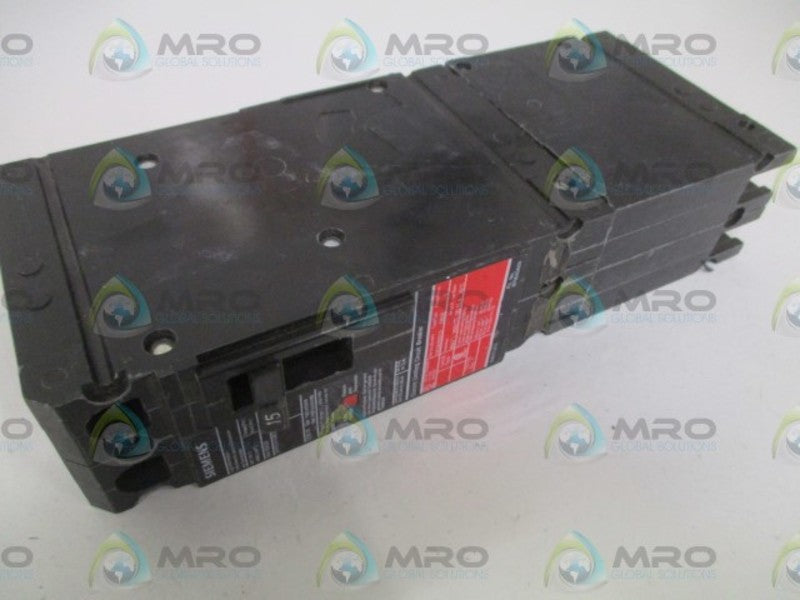 SIEMENS CED62B015 CURRENT LIMITING CIRCUIT BREAKER 15A NSNP