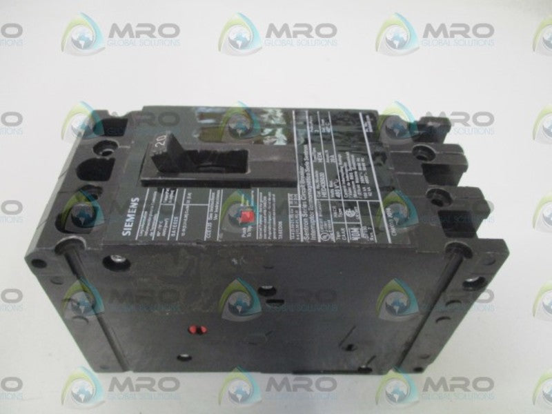 SIEMENS HED43B020 CIRCUIT BREAKER 20A (AS PICTURED)  UNMP