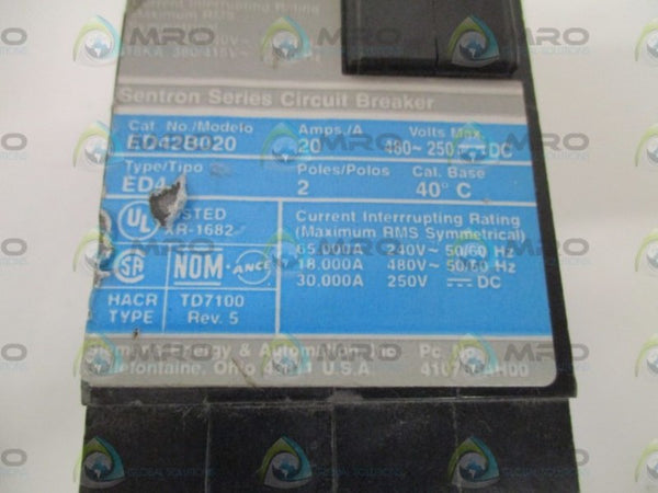 SIEMENS ED42B020 CIRCUIT BREAKER 20A NSNP