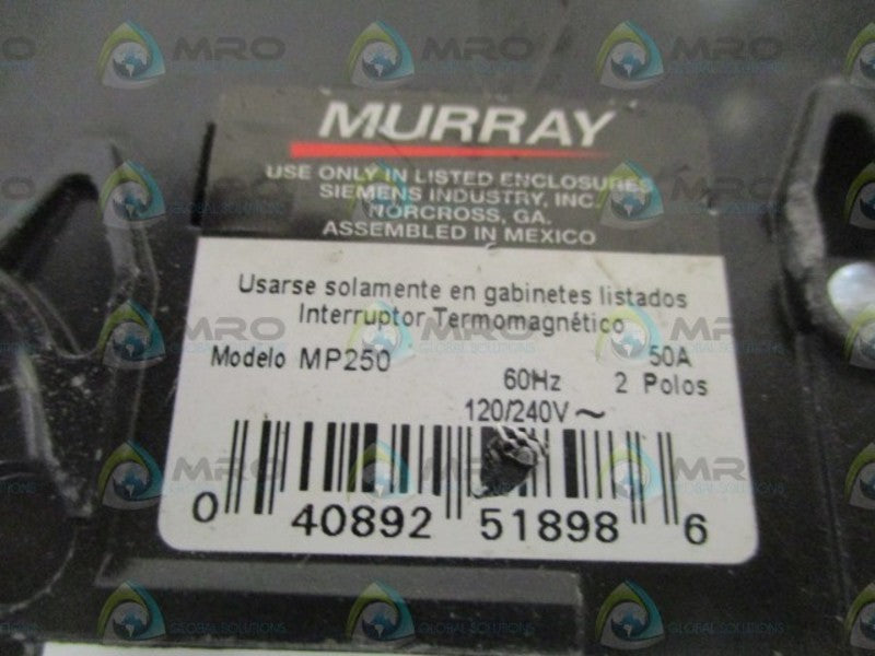 MURRAY MP250 CIRCUIT BREAKER 50A (AS PICTURED) *USED*