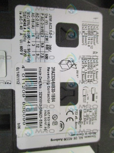 SIEMENS 3RA2324-8XB30-1BB4 REVERSING CONTACT (CRACKED) NSNP
