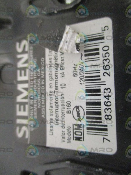 SIEMENS B160 CIRCUIT BREAKER 60A UNMP