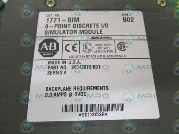 ALLEN BRADLEY 1771-SIM SER. A SIMULATOR MODULE  UNMP