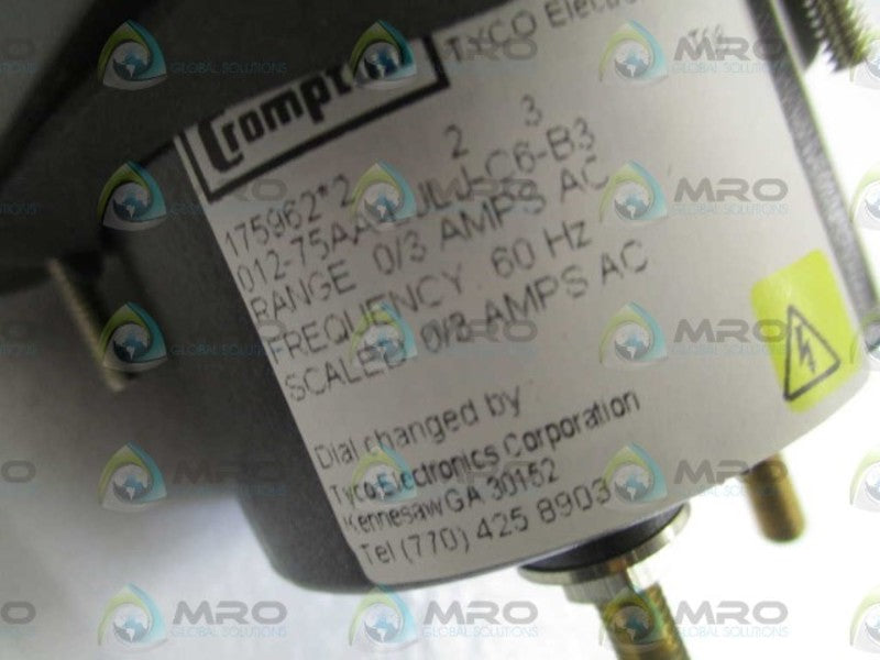 CROMPTON 012-75AA-LJLJ-C6-B3 PANEL METER 0/3AMPS  NSMP