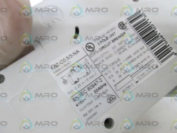 MOELLER CIRCUIT BREAKER FAZ-C0,5/3-NA UNMP