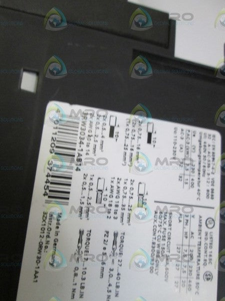 SIEMENS SOFT STARTER 3RW3034-1AB14 UNMP