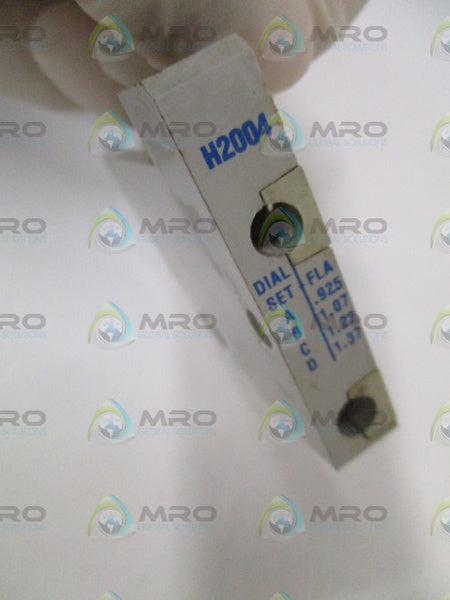 CUTLER-HAMMER H2004 OVERLOAD THERMAL HEATING ELEMENT .925-1.37A  UNMP