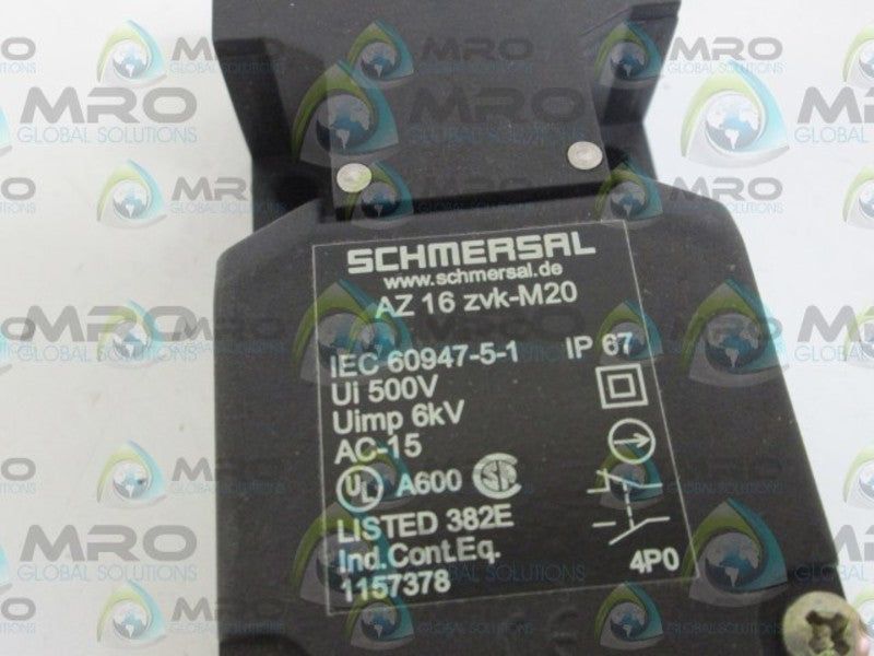 SCHMERSAL SAFETY INTERLOCK SWITCH AZ16ZVK-M20 UNMP