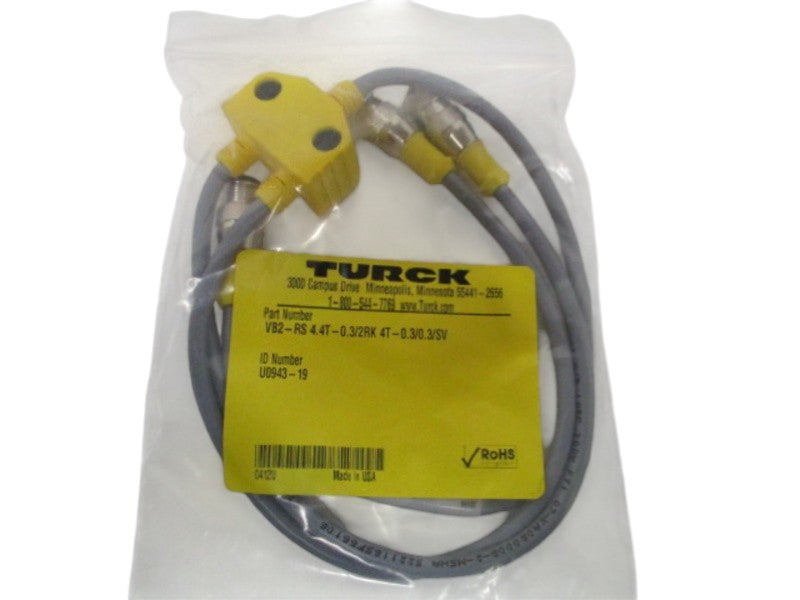 TURCK VB2-RS4.4T-0.3/2RK4T-0.3/0.3/SV CORDSET  NSMP