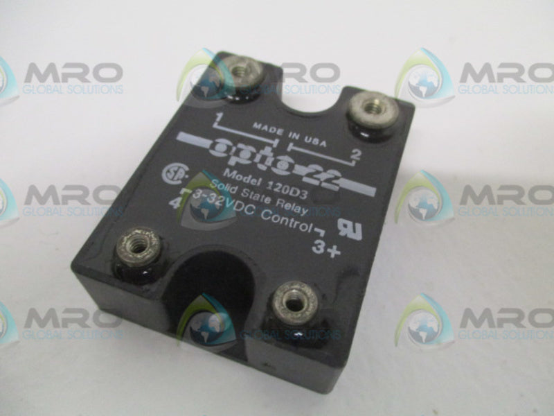 OPTO 22 120D3 SOLID STATE RELAY (MISSNG SCREWS) NSNP
