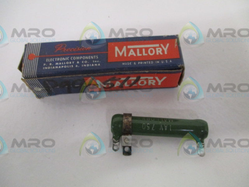 MALLORY 1AV-750 ADJUSTABLE RESISTOR 750OHMS NSMP