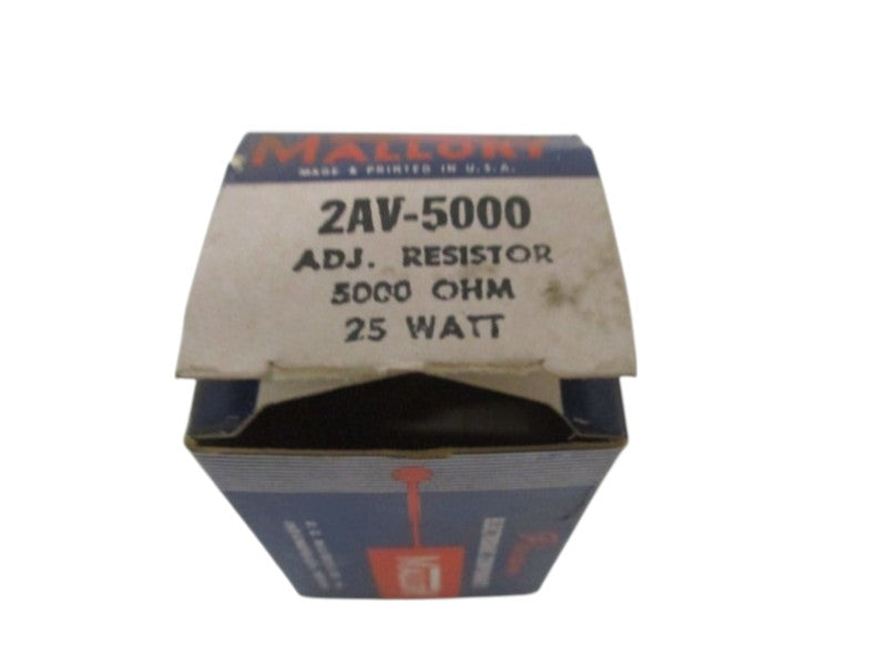 MALLORY 2AV-5000 ADJUSTABLE RESISTOR 5000OHM 25W NSMP