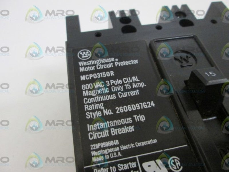 WESTINGHOUSE CIRCUIT BREAKER MCP03150R NSNP