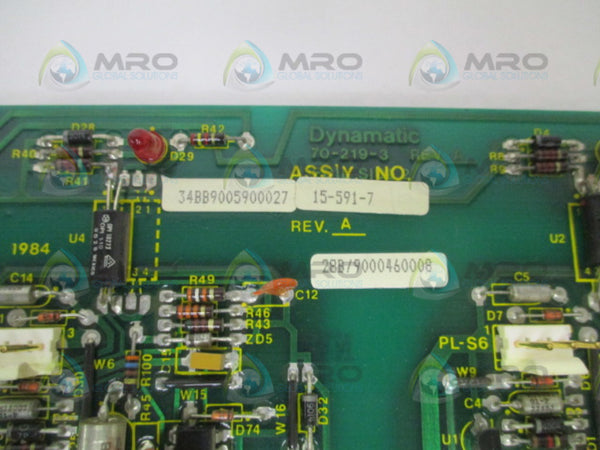 DYNAMATIC 15-591-7 POSITIVE BASE DRIVER BOARD (REPAIRED)  UNMP
