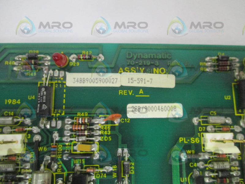 DYNAMATIC 15-591-7 POSITIVE BASE DRIVER BOARD (REPAIRED)  UNMP