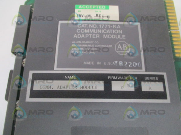 ALLEN BRADLEY 1771-KA SER. A F/W E COMMINICATION ADAPTER MODULE  UNMP