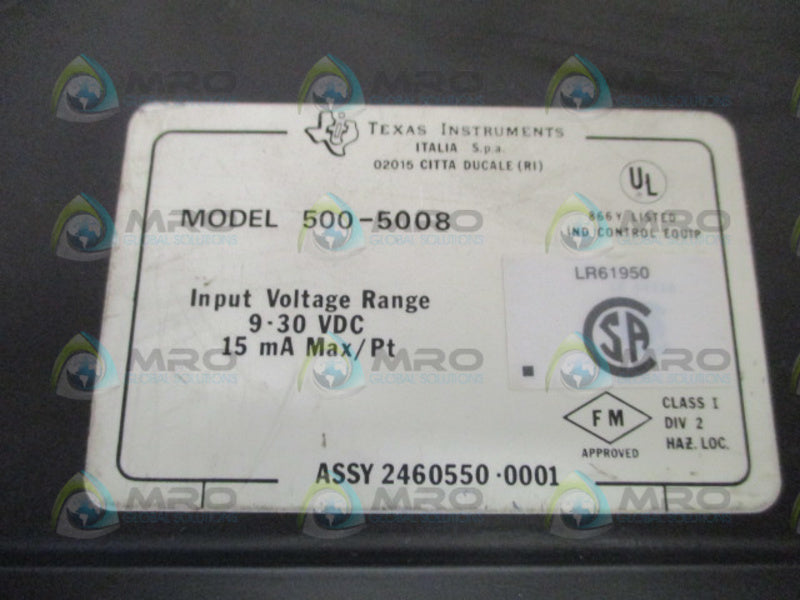 TEXAS INSTRUMENTS 500-5008 INPUT MODULE (AS PICTURED) UNMP