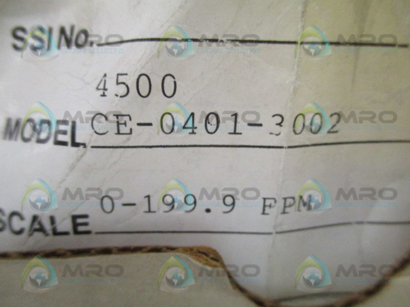 LFE DIGITAL INSTRUMENTS 4500 CE-0401-3002 PANEL MOUNT 0-199.9 FPM NSMP