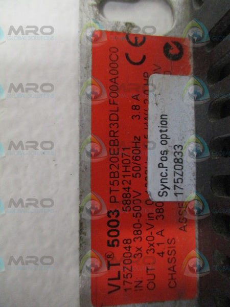 DANFOSS VLT5003 PT5B20EBR3DLF00A00C0 DRIVE ASSEMBLY 380-500V 3.8A  UNMP