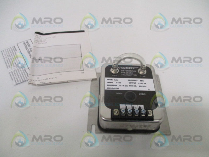 ASHCROFT XLdp XL-3-MB2-42-ST DIFF. PRESSURE TRANSMITTER .1" WC  NSMP