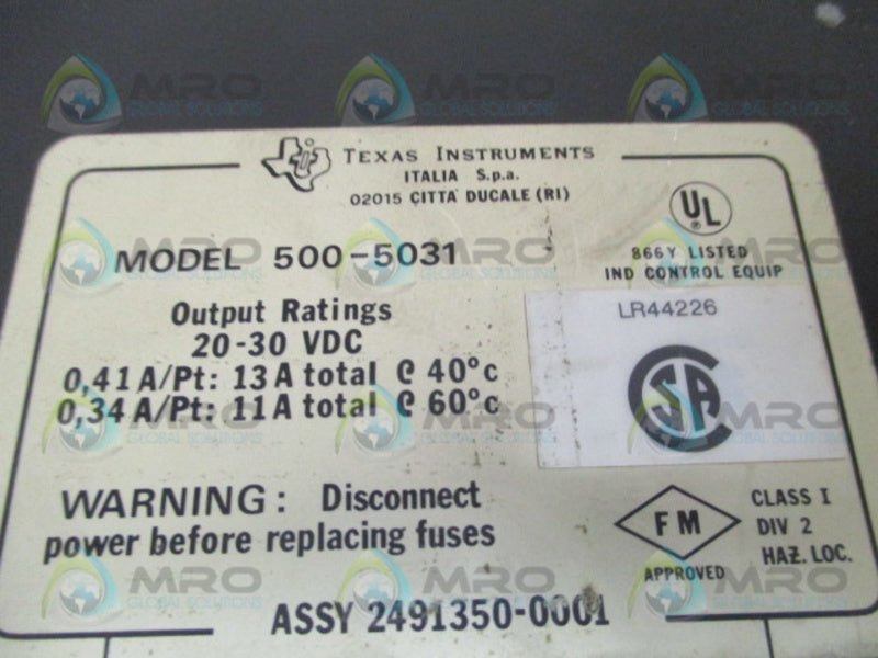 TEXAS INSTRUMENTS 500-5031 OUTPUT MODULE (AS PICTURED) UNMP