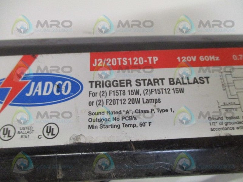 JADCO J2/20TS120-TP TRIGGER START BALLAST 120V NSNP