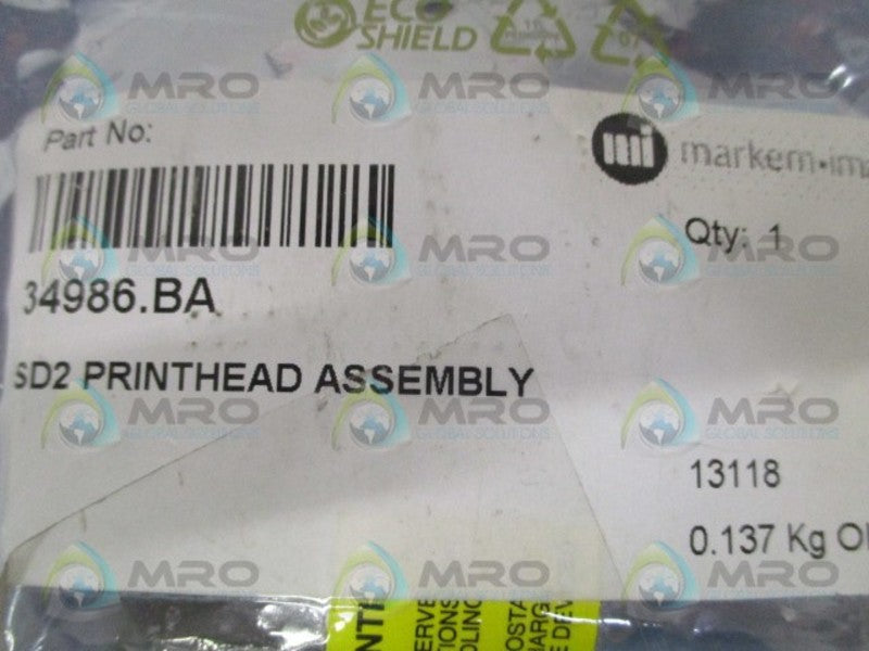 MARKEM IMAJE 34986.BA SD2 PRINTHEAD ASSEMBLY UNMP