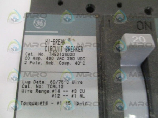 GENERAL ELECTRIC THED124020WL CIRCUIT BREAKER 20A (GREEN) NSMP