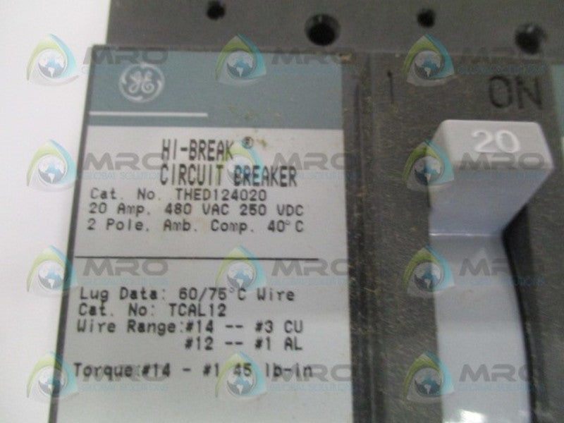 GENERAL ELECTRIC THED124020WL CIRCUIT BREAKER 20A (GREEN) NSMP