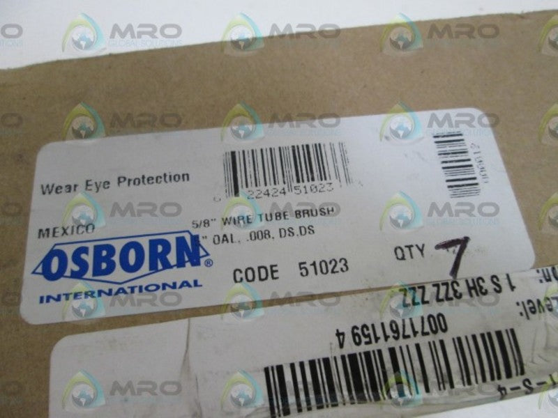 LOT OF 7 OSBORN 5/8" WIRE TUBE BRUSH 51023 NSMP