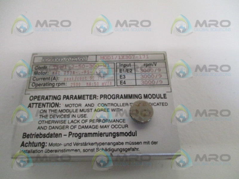 INDRAMAT MOD1/1X307-171 PROGRAMMING MODULE UNMP