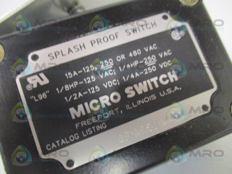MICRO SWITCH OP-AR50 SPLASH PROOF SWITCH NSMP