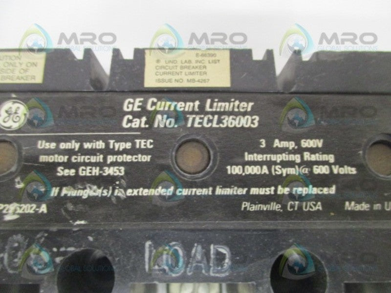 GENERAL ELECTRIC TECL36003 CURRENT LIMITER 3A UNMP