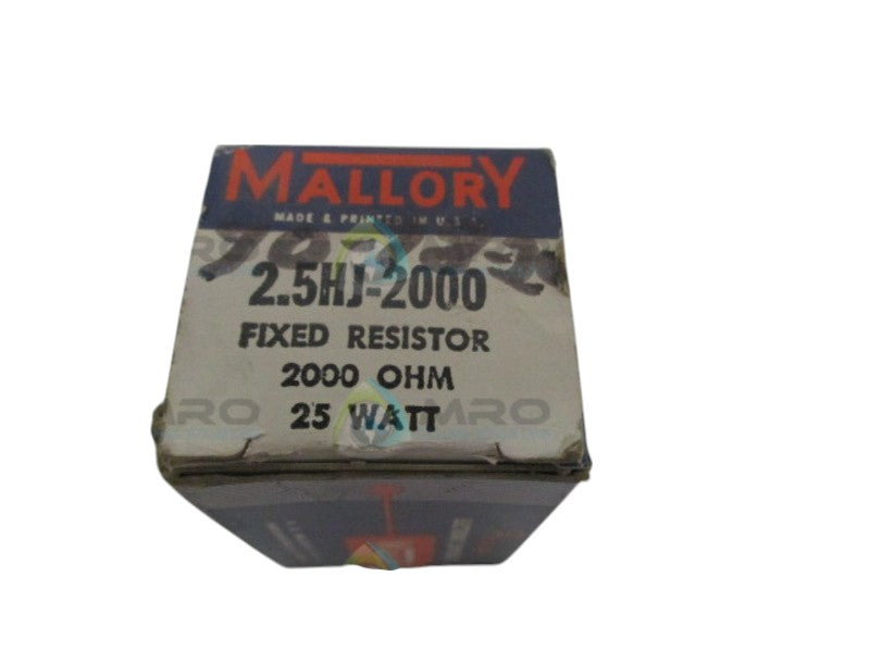 MALLORY 2.5HJ-2000 FIXED RESISTOR 2000 OHMS NSMP