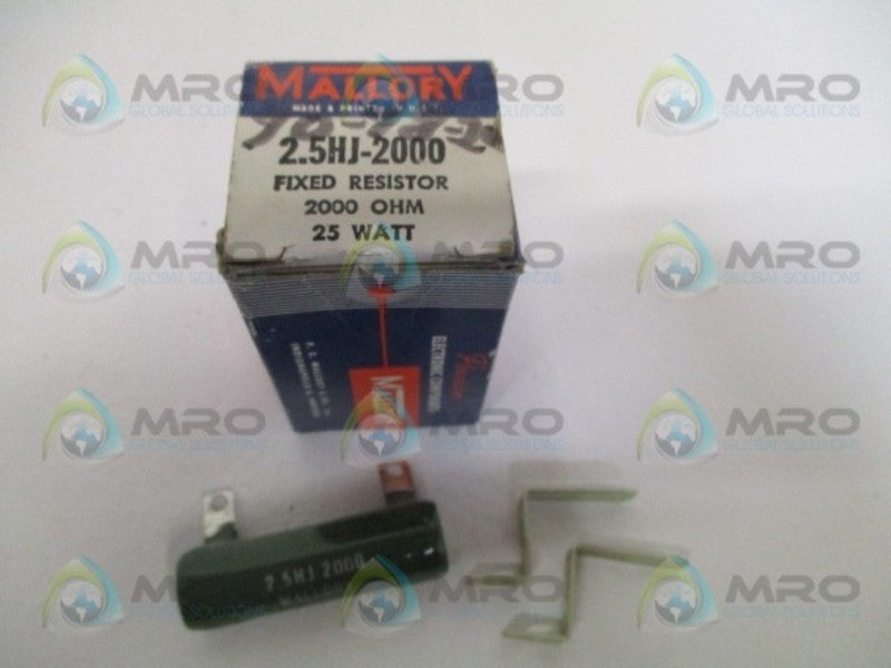 MALLORY 2.5HJ-2000 FIXED RESISTOR 2000 OHMS NSMP