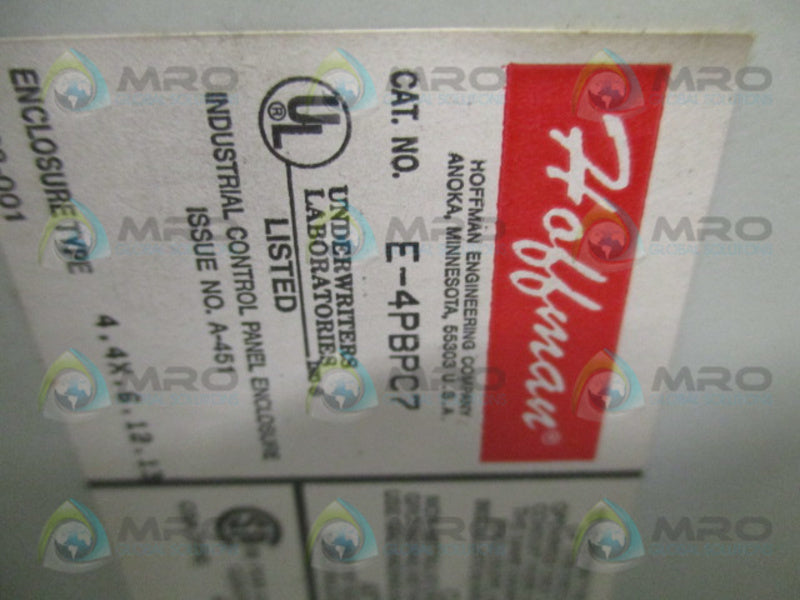 HOFFMAN E-4PBPC7 ENCLOSURE UNMP