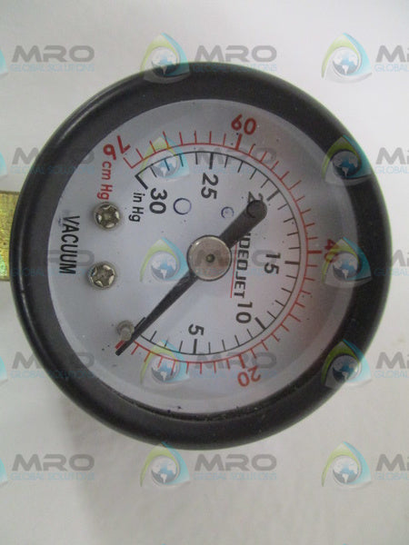 VIDEOJET 30inHg-0 76cmHg-0 VACUUM PRESSURE GAUGE UNMP