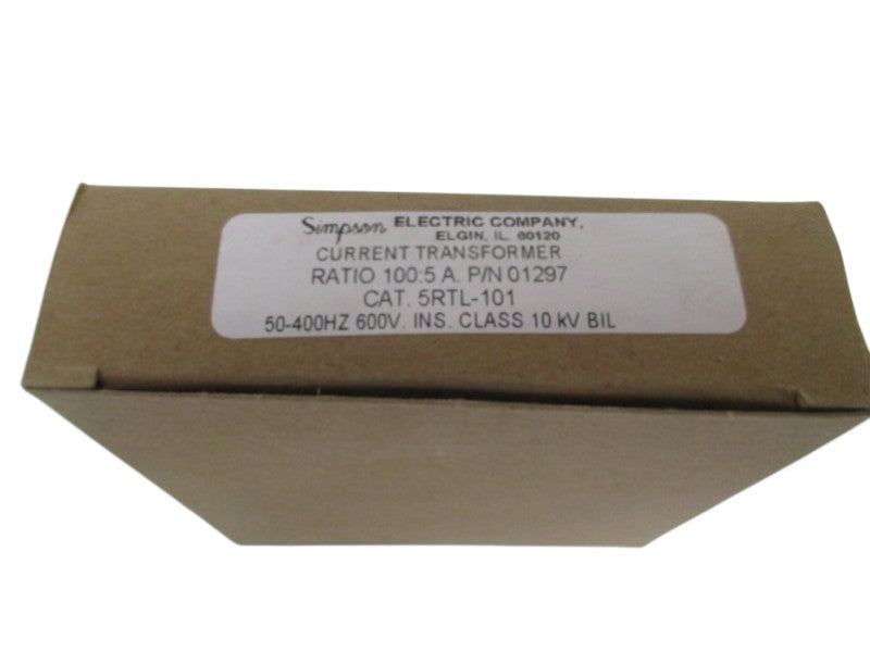 SIMPSON 5RTL-101 01297 CURRENT TRANSFOMER 600V RATIO 100:5 A NSMP