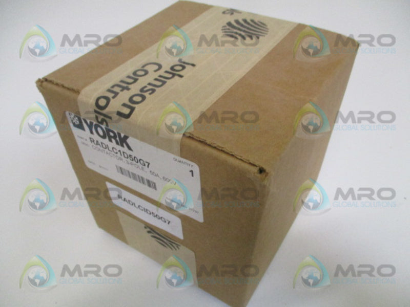 YORK RADLC1D50G7 CONTACTOR 3-POLE 50A 600V NSFS