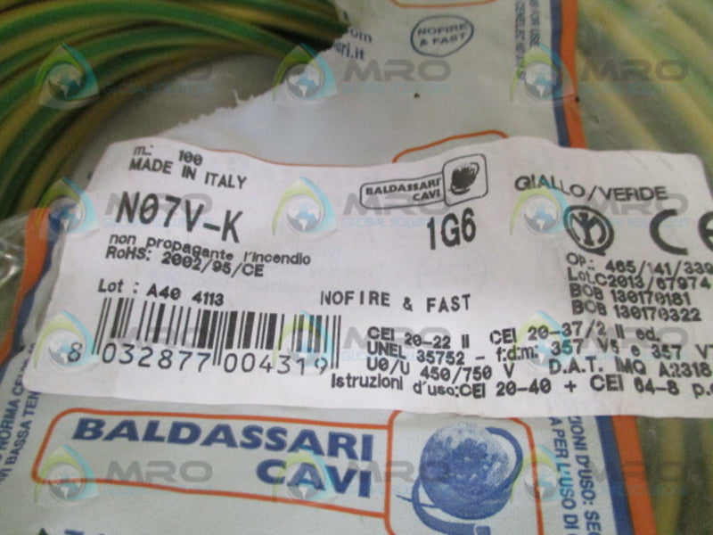 BALDASSARI CAVI N07V-K CABLE WIRE  NSNP