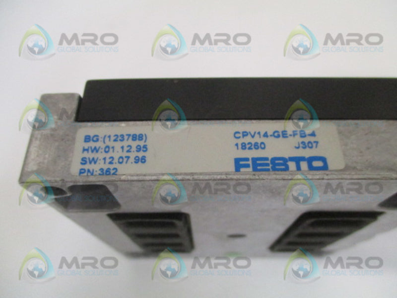 FESTO CPV14-GE-FB-4 MANIFOLD INTERFACE VALVE  UNMP