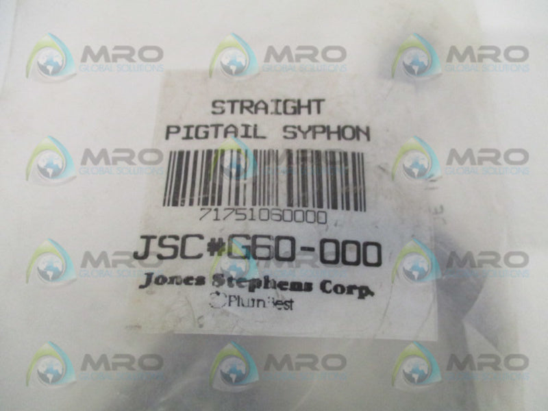 JONES STEPHENS G60-000 STRAIGHT PIGTAIL SYPHON NSMP