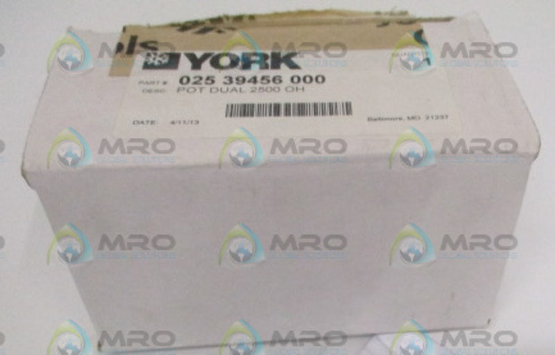YORK 02539456000 POTENTIOMETER 2500 OHMS NSMP