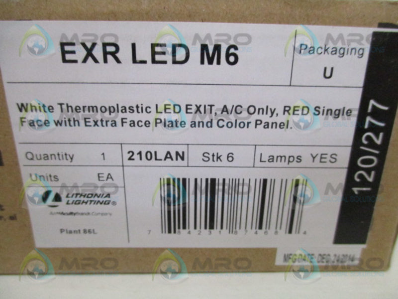 LITHONIA LIGHTING EXRLEDM6 WHITE THERMOPLASTIC LED EXIT NSMP