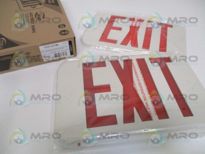 LITHONIA LIGHTING EXRLEDM6 WHITE THERMOPLASTIC LED EXIT NSMP