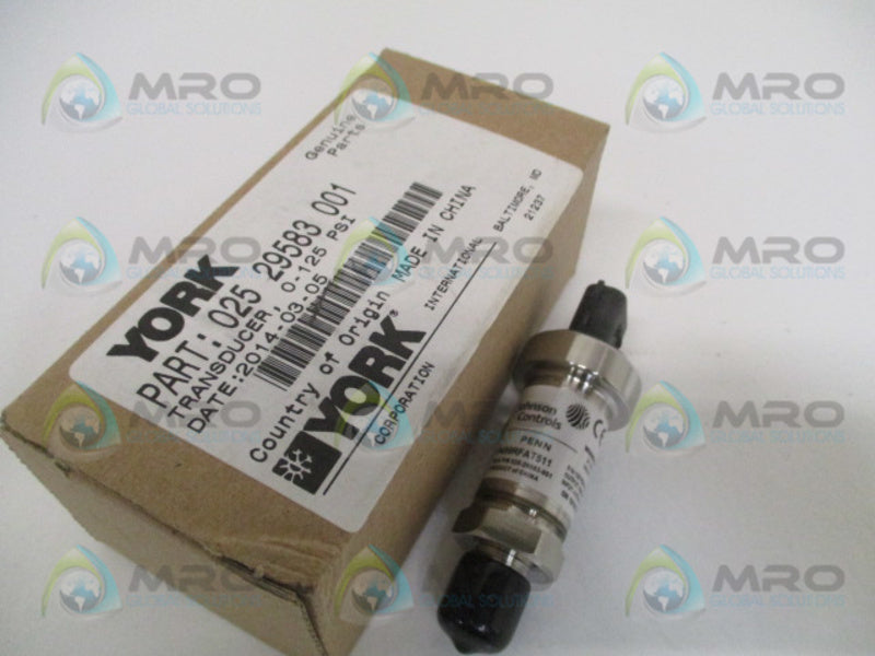 YORK 02529583001 PRESSURE TRANSDUCER 0-125 PSI NSMP