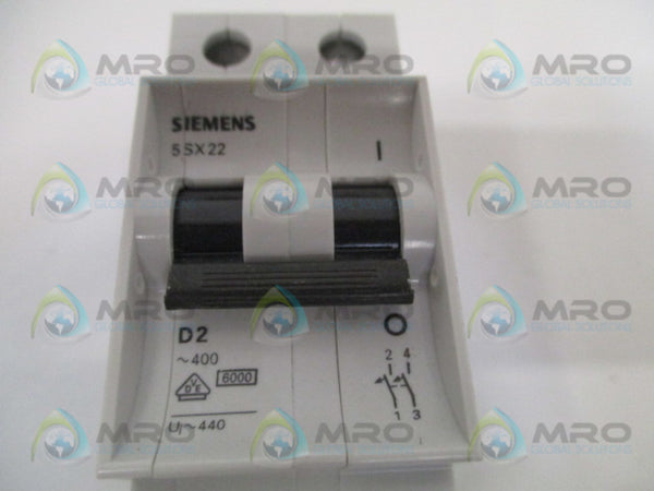 SIEMENS 5SX2202-8 CIRCUIT BREAKER 2A UNMP