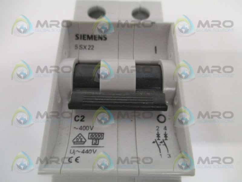 SIEMENS 5SX2202-7 CIRCUIT BREAKER 2A UNMP