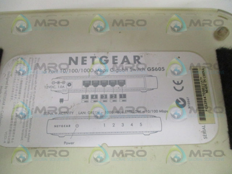 NETGEAR GS605 5-PORT GIGABIT SWITCH UNMP