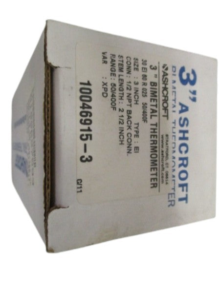 ASHCROFT 30EI60R025-50/400F BIMETAL THERMOMETER 2-1/2  NSMP